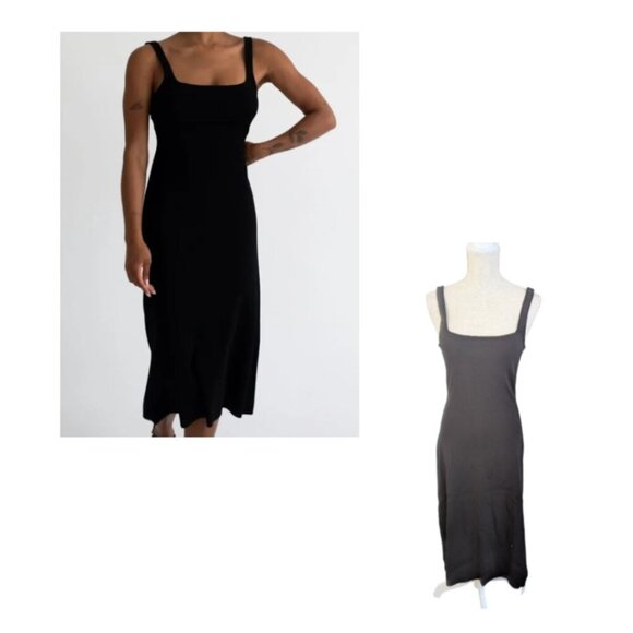 Rumored Parisian Black Sleeveless Knit Midi Dress M - Picture 1 of 7